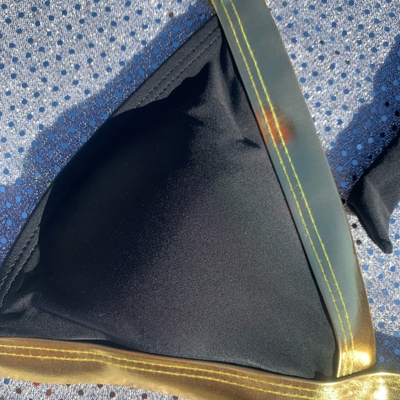 Black and Gold Buckled Strappy  One Piece - Picture 5 of 8